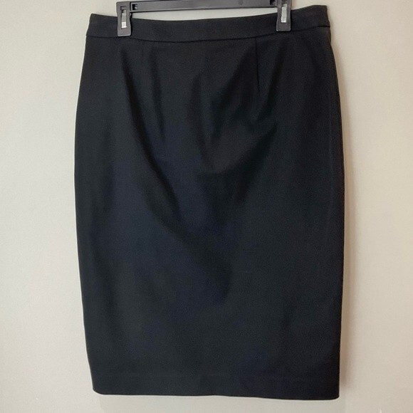 Banana Republic Black Pencil Skirt Bi-Stretch Wrap Front Sz 10 Side Zip - Picture 4 of 4